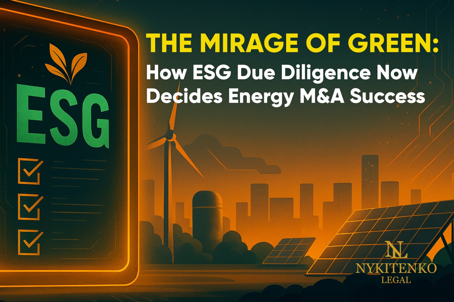 The Mirage of Green: How ESG Due Diligence Now Decides Energy M&A Success